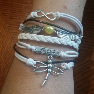 Infinity/Wings/Faith/Dragonfly Multi LayerBracelet